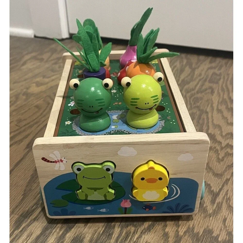 Toddler Montessori Wooden Farm Animal Shape Sorter Hand Eye Coordination